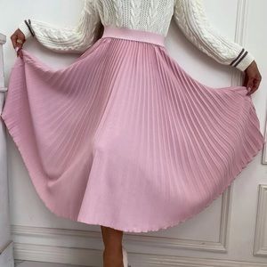 Shein pink pleated skirt